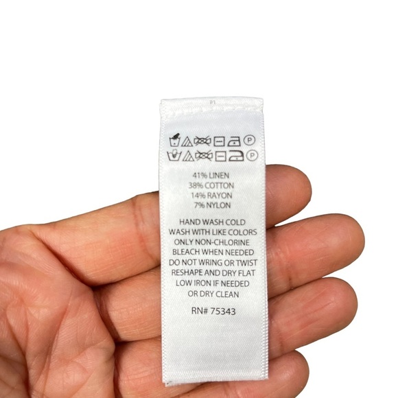 Tahari Open Cardigan linen blend crochet knit size M - Picture 7 of 9